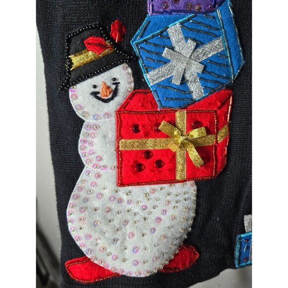 Vintage 2004 Heirloom Collectibles Christmas Sequin Embellished Santa Sweater L - Picture 6 of 13